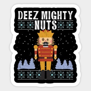 Deez Mighty Nuts Nutcracker Christmas Funny Retro Sticker